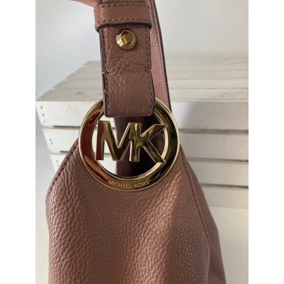 Michael Kors, large mauve leather shoulder bag - Picture 5 of 16